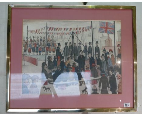 Large L.S Lowry framed print 78cm x 64cm 