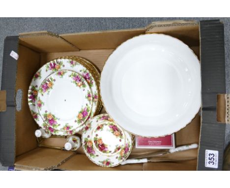 A collection of Royal Albert Old Country Rose to include large footed fruit bowl (seconds), dinner plates, cake stands, fruit