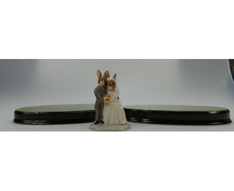 A collection of items to include Royal Doulton Bunnykins figure Wedding Day DB287  (boxed) and two Beswick ceramic stands (3)