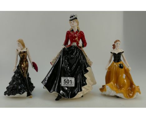 A collection of lady figures to include Royal Worcester Maura and Hayley and Coalport figure Kate (3)