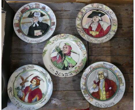 Royal Doulton set of early series ware rack plates "The Professionals" comprising The Jester, The Mayor, The Parson, The Squi