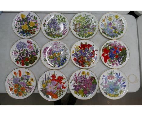 Frankin By Wedgwood  Royal Horticulture Society Decorative Plates, complete set of 12 boxed plates (12)