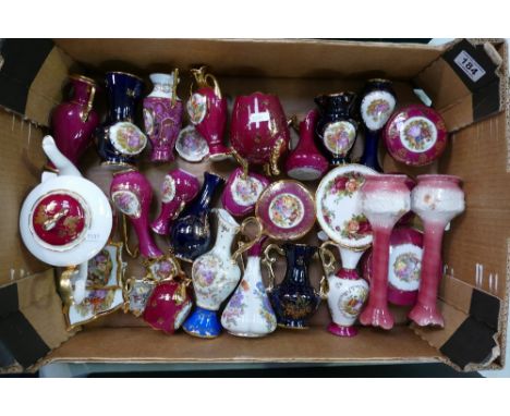 A collection of late Limoges and similar decorative items to include vases, teapots, trinket boxes etc 