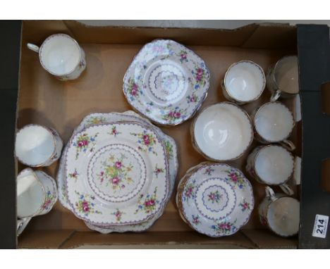 A collection of Royal Albert Petit Point to include plates, side plates, jug, sugar bowl, cups etc 