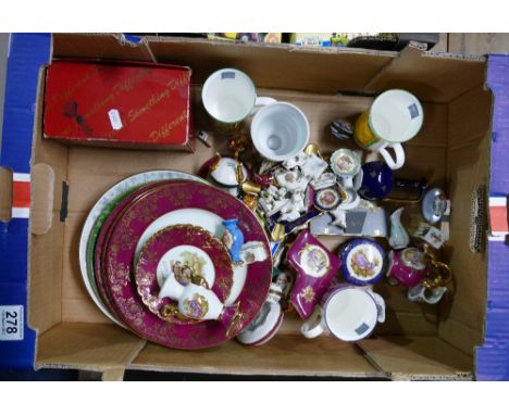 A collection of continental ceramic oddities, novelties and assorted items in the Limoges style to include vases, trinkets, c