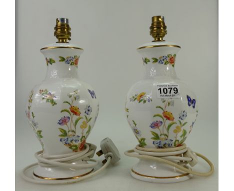 A pair of Cottage Garden lamp bases height 25cm (2)