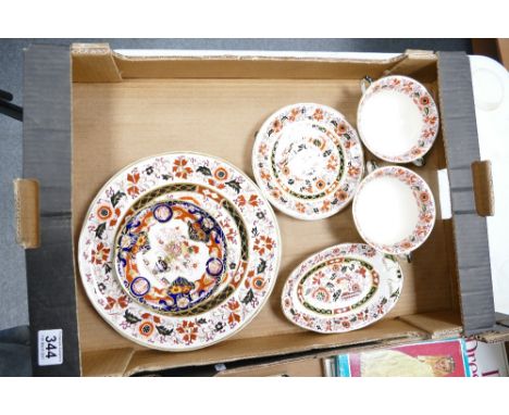 A collection of Masons items in both Franklin and Imperial patterns to include soup bowls, side plates, dinner plates etc (7)