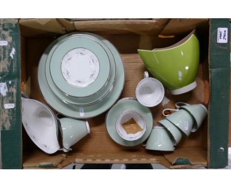 A collection of Simpson (Potters) Chinastyle Sedgemoor dinner and teaware together with Carltonware stylized planter. 
