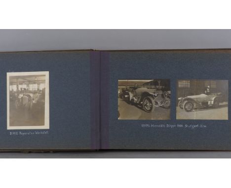 Absolute Rarität: Frühes Mercedes/Benz und Rennsport Fotoalbum 1908-1921, sowie Flieger 1. Weltkrieghistorisch bedeutendes Fo