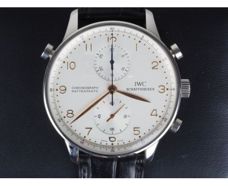 IWC Portugieser Rattrapante Chronograph, Ref. IW3712edle Herrenarmbanduhr von IWC Schaffhausen, Ref. IW3712. Edelstahl Gehäus