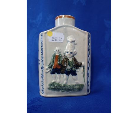 AN 18TH CENTURY PRATTWARE TEA CADDY 12.5cm high