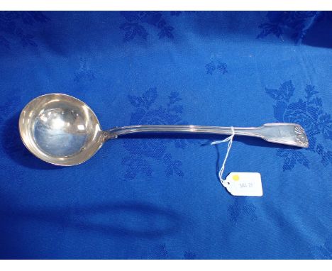 A VICTORIAN SILVER SOUP LADLE 