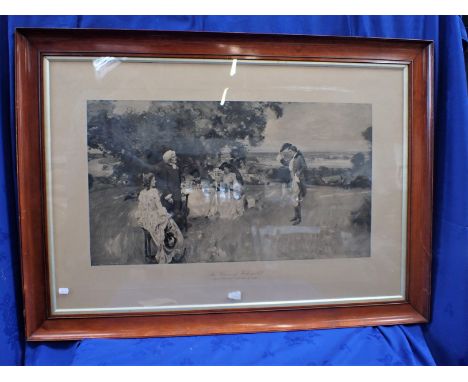 A LARGE EDWARDIAN PRINT PUBLISHED BY BOVRIL LTD.: 'THE VICAR OF WAKEFIELD' after W. Hatherill