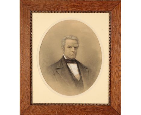 AMERICAN SCHOOL, 19TH CENTURY A portrait of a gentleman according to a label verso said to be a depiction of Orlando Montague