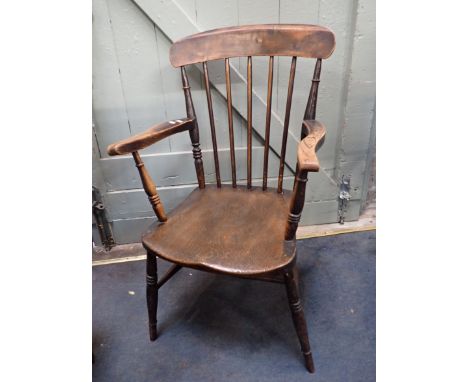 A WINDSOR COMB-BACK ARMCHAIR stamped 'BBW', original finish