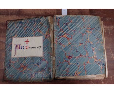 A 19TH CENTURY ALBUM OF ANTIQUARIAN AND GOTHIC REVIVAL ARCHITECTURAL INTEREST by A. C. Baouley, 1862, containing engravings, 