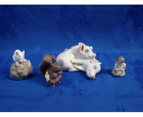 ROYAL COPENHAGEN CERAMIC ANIMALS AND A SMALL MERMAID (4)