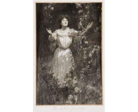 PERCY TARRANT (fl. 1879-1930) Unframed, mounted, signed, en grisaille oil on board, inscribed on mount, 'The School Favourite