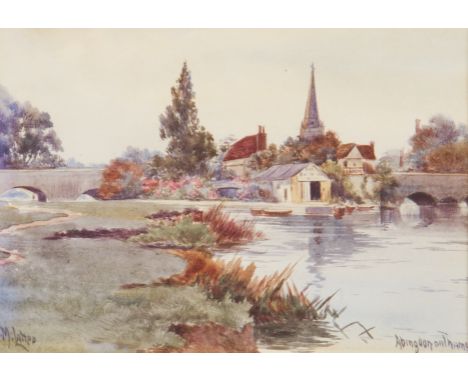 Eight framed, watercolours and prints, various subjects and artists, some signed, to include, K. M. LATTER, FRANK. M. CHASE, 