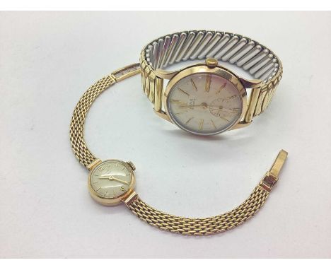 Girard Perregaux; A 9ct Gold Cased Ladies Wristwatch, the signed dial with gilt baton markers and Arabic half hourly markers,