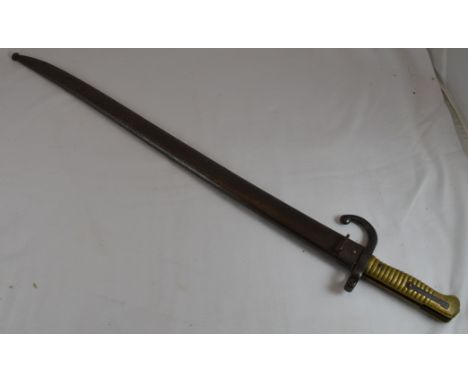 French Gras sword bayonet No. D86510 & scabbard August 1870