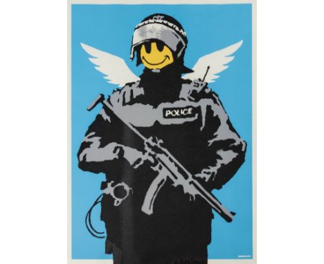 δ Banksy (b.1974)Flying CopperScreenprint in colours, 2003, numbered from the edition of 600 in pencil, printed and published