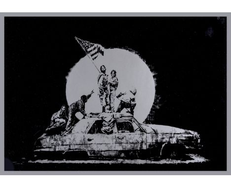 δ Banksy (b.1974)Silver FlagsScreenprint in colours, 2006, numbered from the edition of 1000 in black ink verso, on wove pape