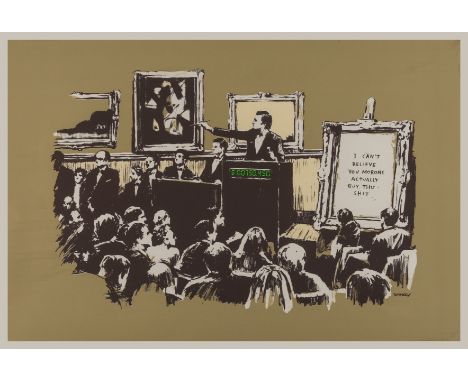 δ Banksy (b.1974)Morons (Sepia)Screenprint in colours, 2007, signed, dated and numbered from the edition of 300 in pencil, on