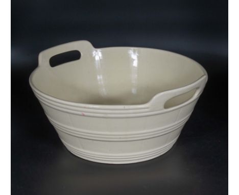 A creamware handled basin