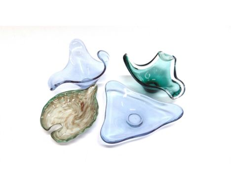 FOUR PIECES OF ART GLASS  probably Italian
