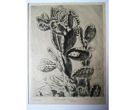 PERCY DRAKE BROOKSHAW (BRITISH, 1907 - 1993)  'Prickly Pear - Corsica' lithograph, signed and dated in pencil bottom right '4