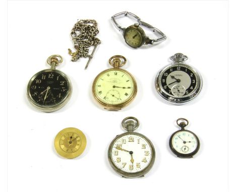 A WWI Royal Flying Corps military cockpit watch, the black dial with Arabic numerals marked 30 hour, luminous, mark V, B.D. 4