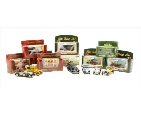 A collection of model cars , comprising boxed Matchbox 'Models of Yesteryear', Corgi classics etc advertising 'BP', 'Batchelo