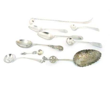 A silver ladle , by William Hutton &amp; Sons Ltd, London 1907, and Georgian and later teaspoons and condiment spoons, 5oz