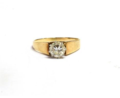 A 9CT GOLD CUBIC ZIRCONIA SINGLE STONE DRESS RING hallmarked 9ct gold, size P, gross weight approx. 2.5grams Condition Report