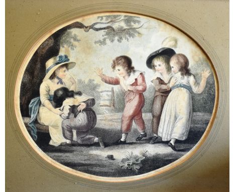 FRANCESCO BARTOLOZZI (1727-1815) AFTER WILILAM HAMILTON (1751-1801) 'Playing at Thread the Needle'; 'Children Feeding Chicken