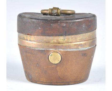 Kaiserliche und Königliche - A rare late 19th Century Victorian German novelty travelling inkwell in the form of a leather ha