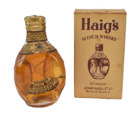John Haig &amp; Co Ltd - Dimple Old Blended Scotch Whisky - a mid-century miniature Dimple whisky bottle in original cardboar