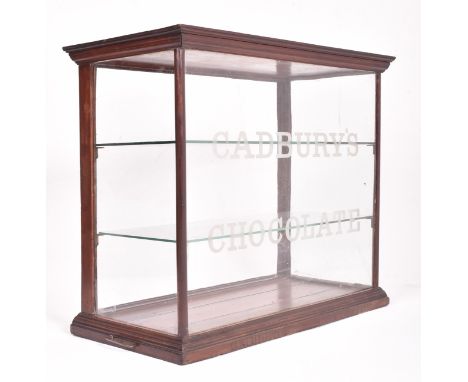 Cadbury's Chocolate - an early 20th century mahogany &amp; glass cased point of sale advertising shop display cabinet. The co