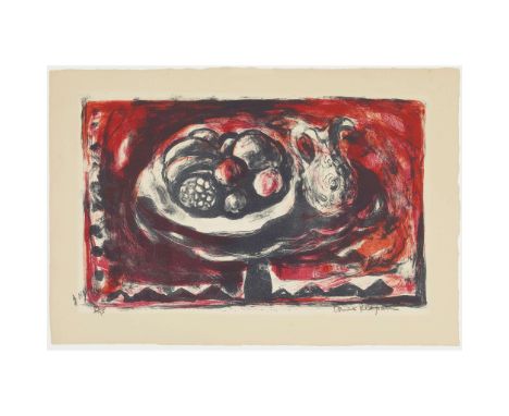  ANNE REDPATH O.B.E., R.S.A., A.R.A., L.L.D., A.R.W.S., R.O.I., R.B.A. (SCOTTISH 1895-1965) DISH OF FRUIT, 1958 Lithograph, 2