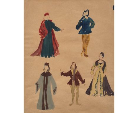  SIR CECIL WALTER HARDY BEATON C.B.E. (BRITISH 1904-1980) COSTUME STUDIES Watercolour, ink and wash on buff paper 37cm x 30cm