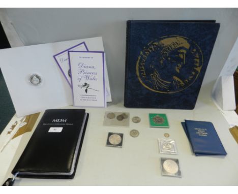 A collection of various coins to two albums together with various other loose coins and Britain's first decimal coin sets. 