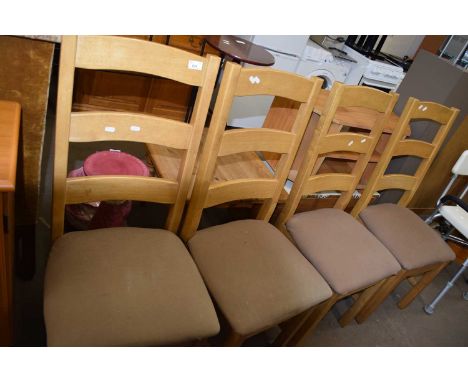 Set of four ladder back dining chairs