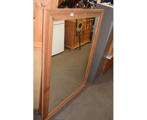 Large pine framed wall mirror