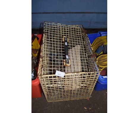 Metal crate and a quantity of assorted hand tools