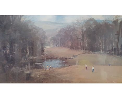 "To halve the match", a print after Roy Perry, framed and glazed, (36x57 cm)