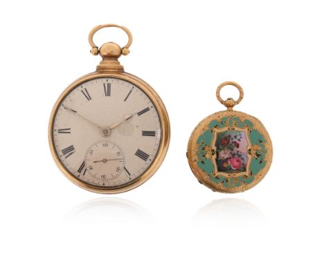 A William IV 18ct gold open pocket watch, the movement signed Andrew Crawshaw of Rotherham, Birmingham marks for 1833, 149g i