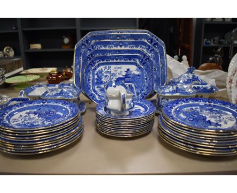 A fine selection of Burleigh ware in the Willow pattern, including serving dishes, dinner plates and tureens all pieces very 