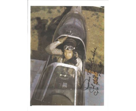Donald James Matthew Blakeslee WW2 fighter ace signed 10 x 8 photo. From Ted Sergison collection. Royal Canadian Air Force fl