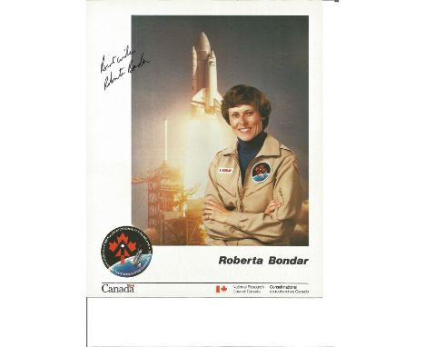 Roberta Bondar signed 10x8 colour National Research Council Canada photo. Canadas first female astronaut and the first neurol